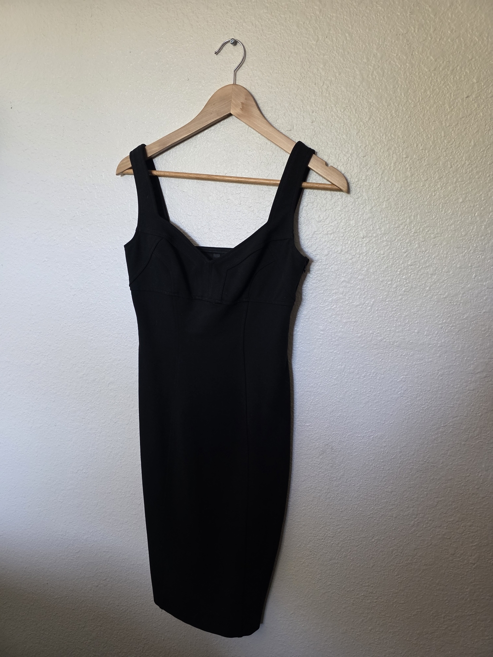 Diane von Furstenberg Black Corset Top Sheath Dress, size 4